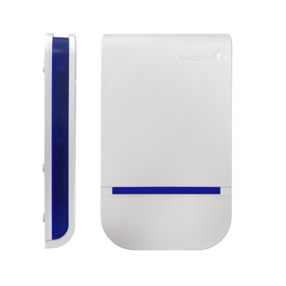 EC-Siren - White External Alarm Siren with Blue LED