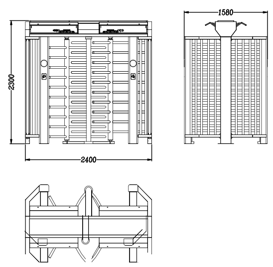 FGES-RTDFH650-2 - FERN360 - Full Height Stainless Steel Rotor Turnstile, Double Lane