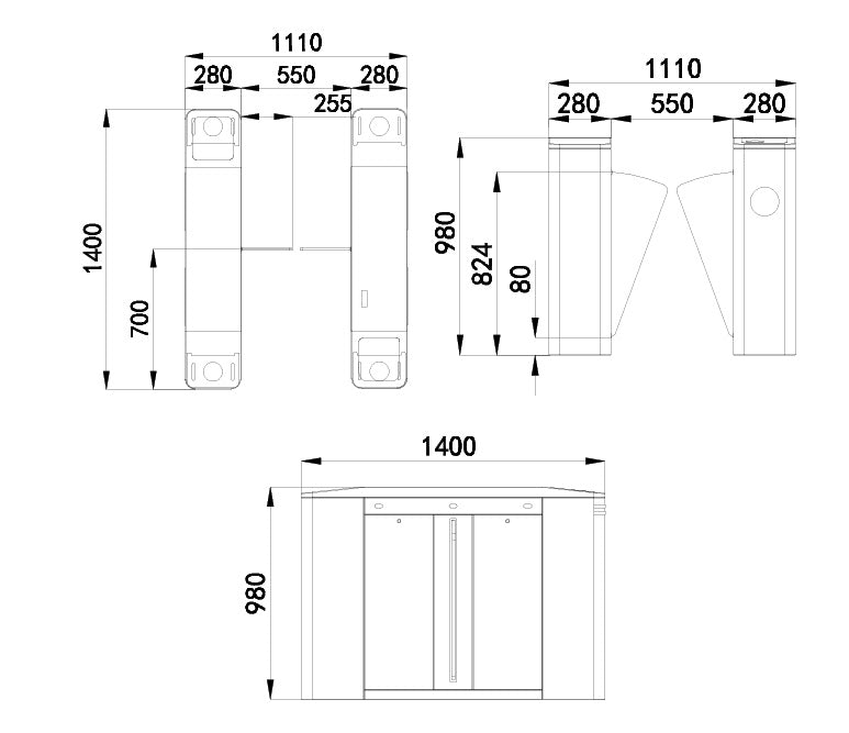 FGES-FB550-3 - FERN360 - Stainless Steel Flap Barrier