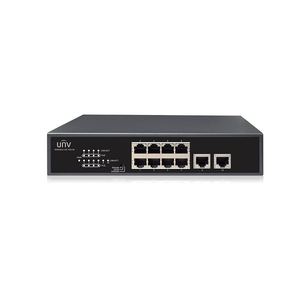 UniView NSW2010-10T-POE-IN - Fast Ethernet Network Switch with 8x 10/100Mbps PoE Ports