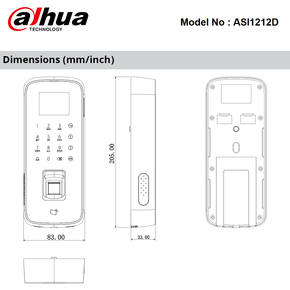 ASI1212D - Dahua Water-Proof Fingerprint Standalone