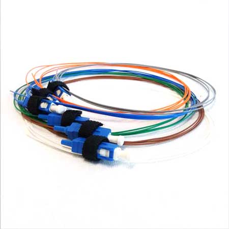 Pigtail Leads, LC/PC Connector, OM4 Multimode, Rainbow, 1 Metre, 6 Pack (EM-EAP056-LC-P-SM-1)