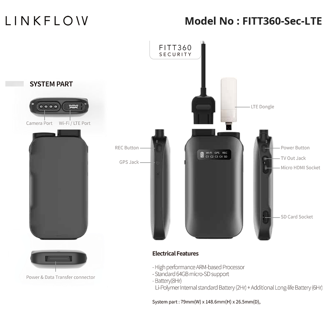 FITT360-Sec-LTE - Linkflow - FITT360 Body Worn Security