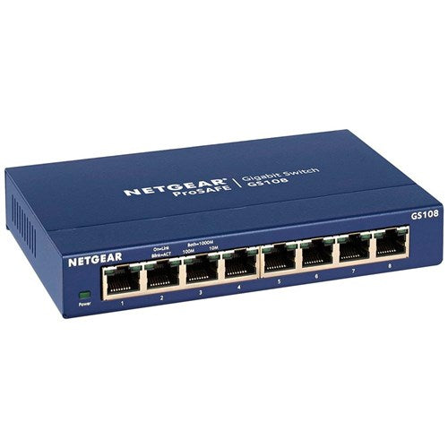 Netgear GS108 ProSafe Gigabit Desktop Switch - 8 Ports