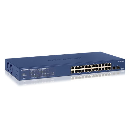 Netgear GS724TP-200AJS 24-Port Gigabit PoE+ Smart Switch with 2 SFP Ports and Cloud Management - 24 Ports