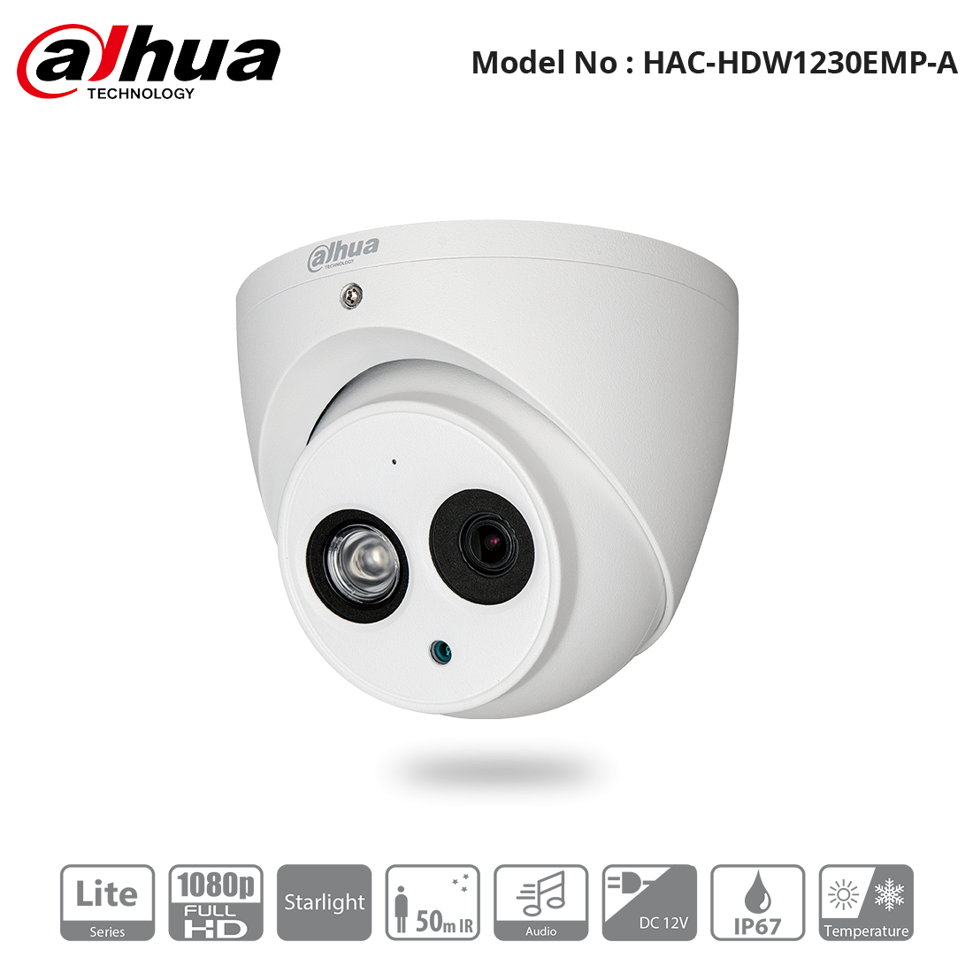 HAC-HDW1230EMP-A - Dahua - 1080P Turret HDCVI Camera