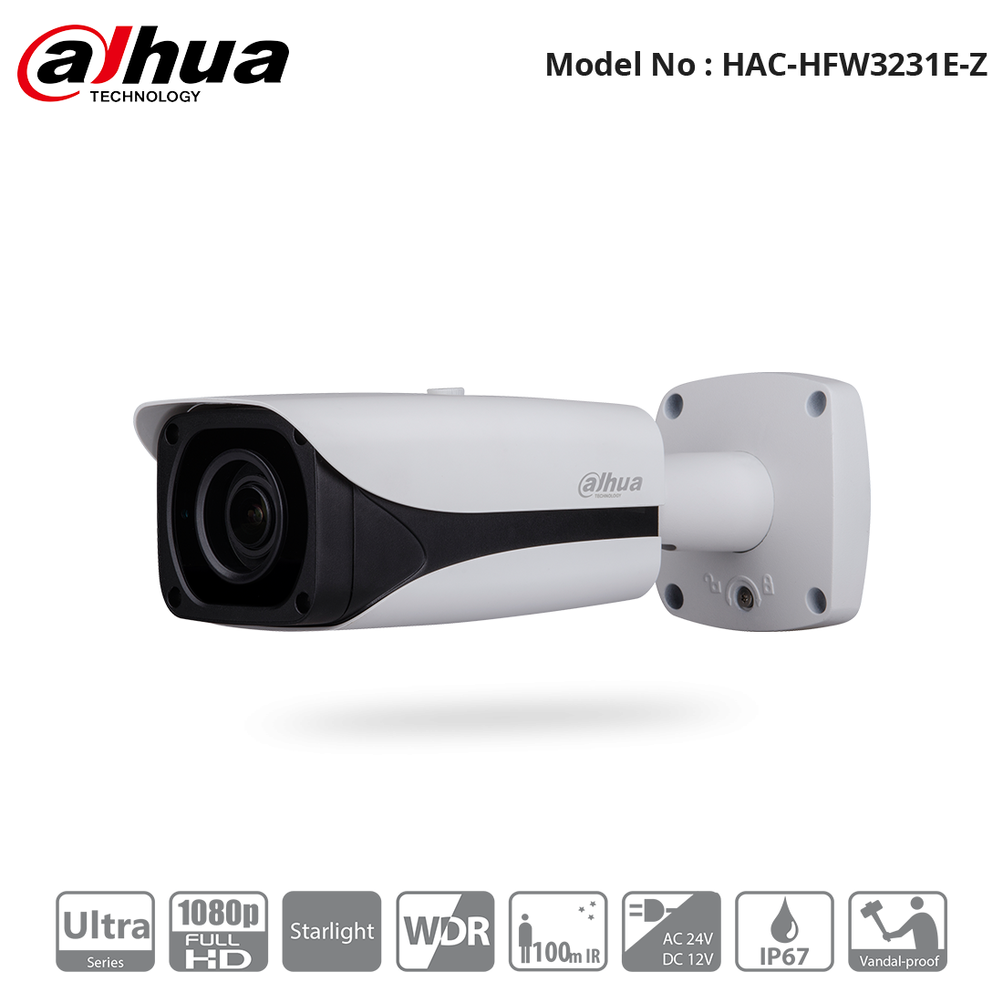 DH-HAC-HFW3231E-Z - Dahua - 1080P Starlight HDCVI Bullet Motorized Camera