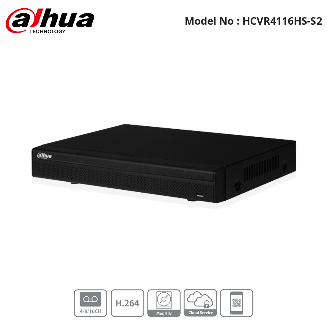 HCVR4116HS-S2 - Dahua - 16ch HD-CVI Digital Video Recorder (NO HDD)