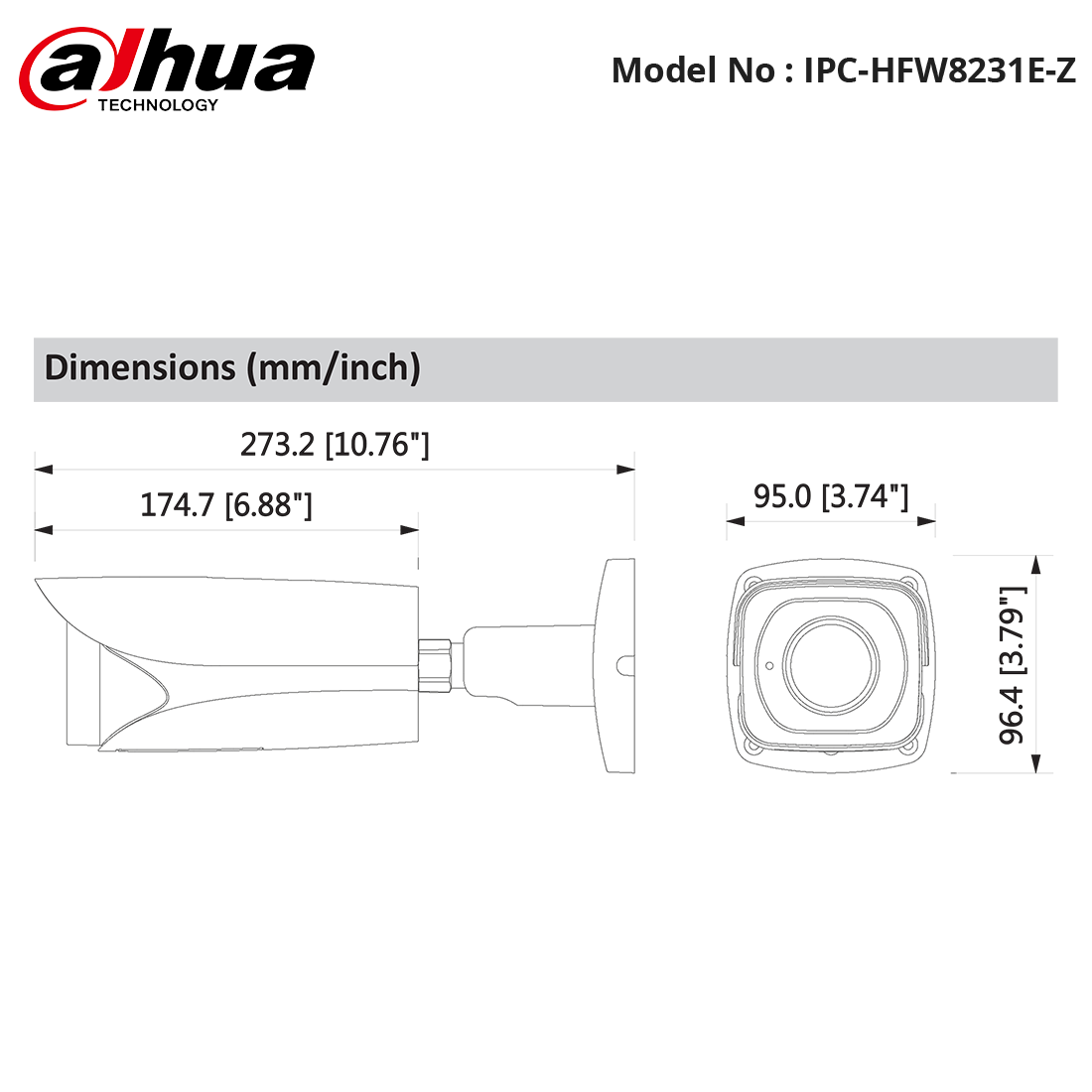 IPC-HFW8231E-Z - Dahua Starlight 2MP Motorised Bullet