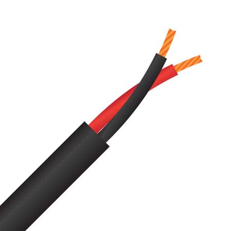 2 Core, 2.1mm², 14AWG, OFHC Copper, 105/0.16, Black, High-Flex Speaker Cable, (MSEC SPK2105016B)