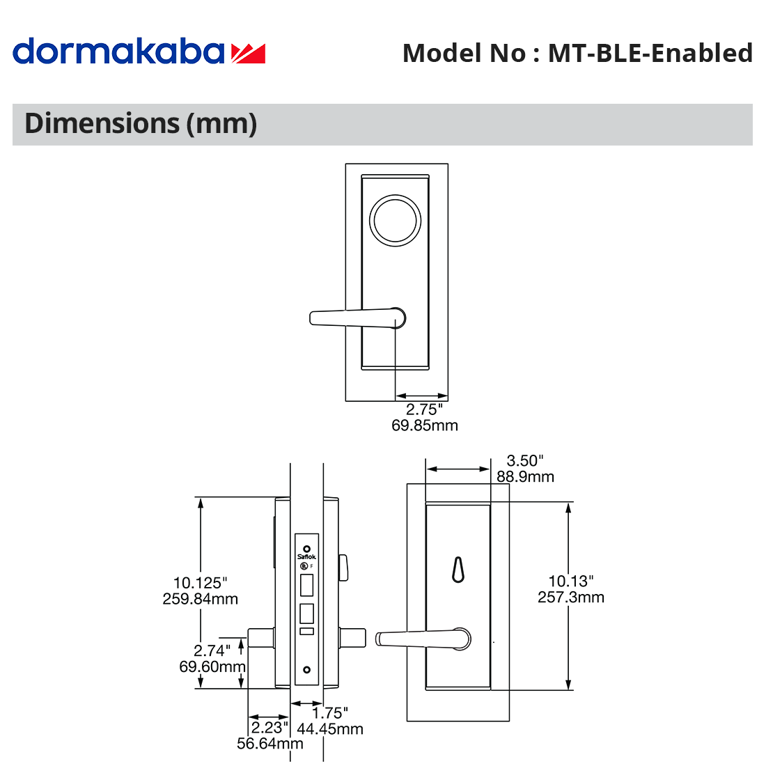 MT-BLE Enabled - dormakaba - Saflok MT RFID (Bluetooth enabled)