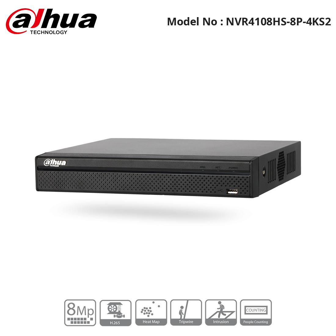 NVR4108HS-8P-4KS2 - Dahua - Lite Series NVR 8ch 1U 8PoE 4K&H.265 Default Title