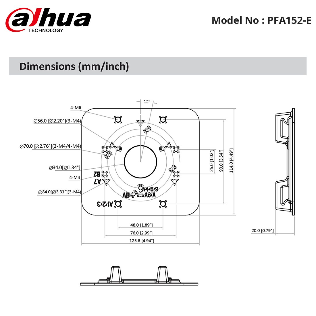 PFA152-E - Pole Mount Bracket