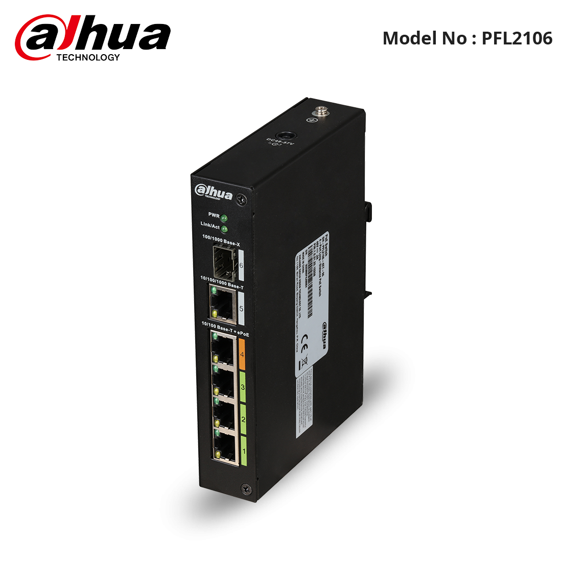 PFL2106 - Dahua - Long Range 4-Port PoE Switch for ePoE devices