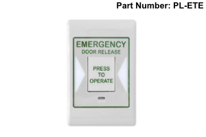 Mechanical Emergency Egress for Access Control applications - Emergency request to exit plate Emergency request to exit plate