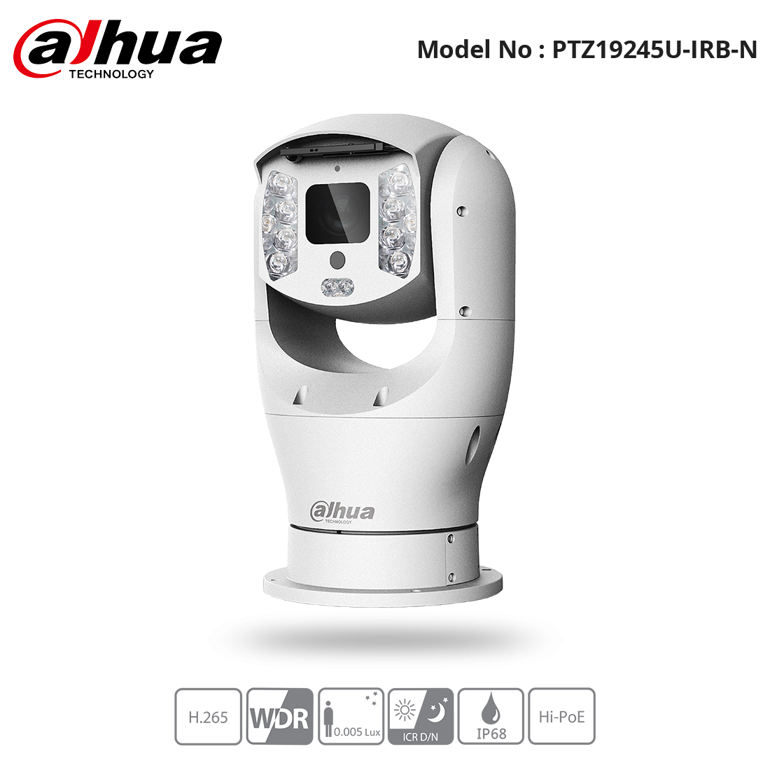 PTZ19245U-IRB-N - Dahua - 2MP IR Starlight IP PTZ 45x Zoom 350m IP68 - Positioning System