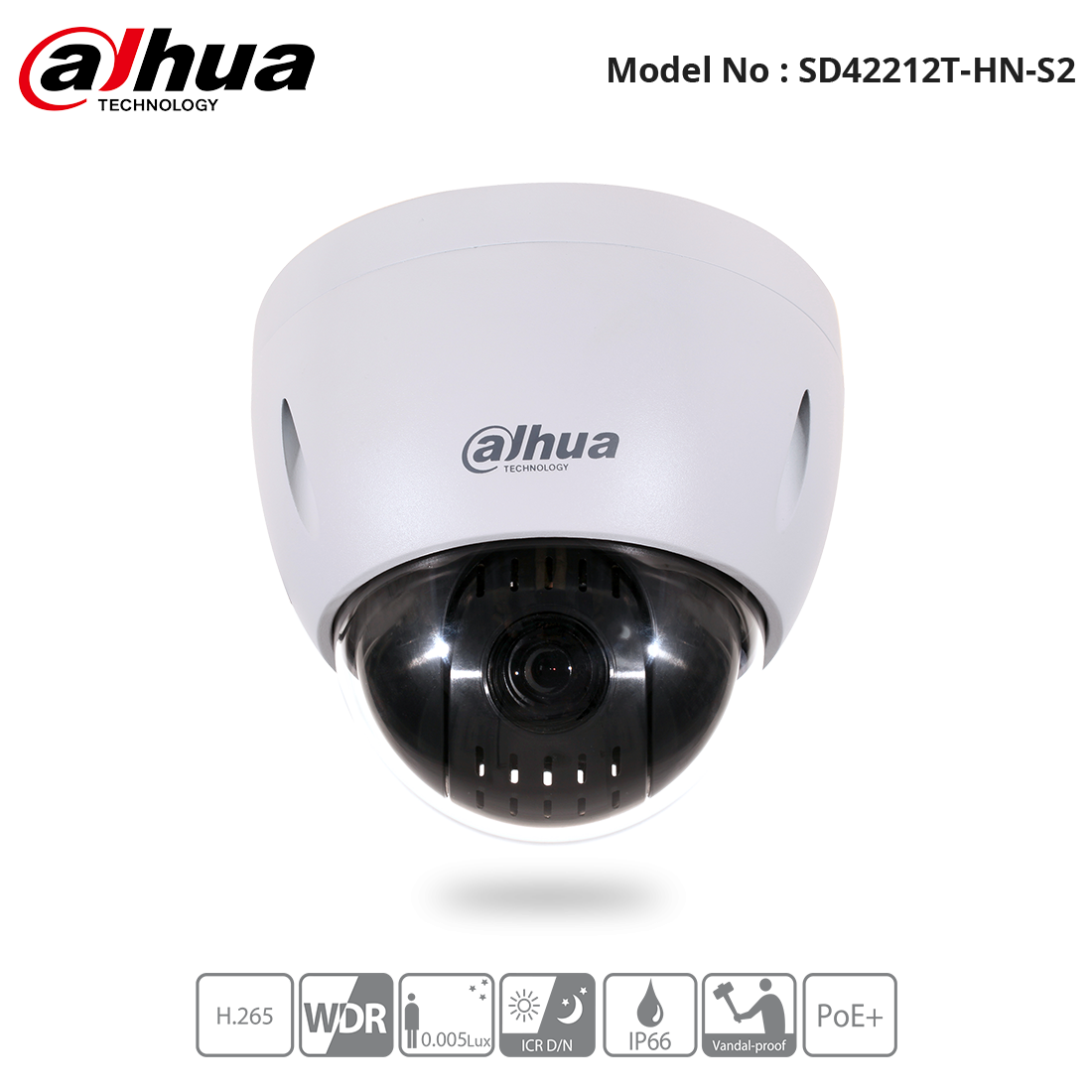 SD42212T-HN-S2 - Dahua - 2MP Surface Mini 12x PTZ Network Camera