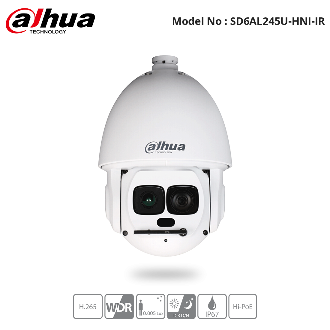 SD6AL245U-HNI-IR - Dahua - 2MP 45x Starvis IR PTZ Network Camera