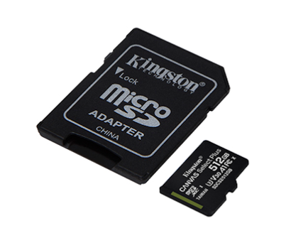 Kingston SDCS2-512GB microSDXC Class 10 UHS-I card +SD Adapter up to 100Mb-s read