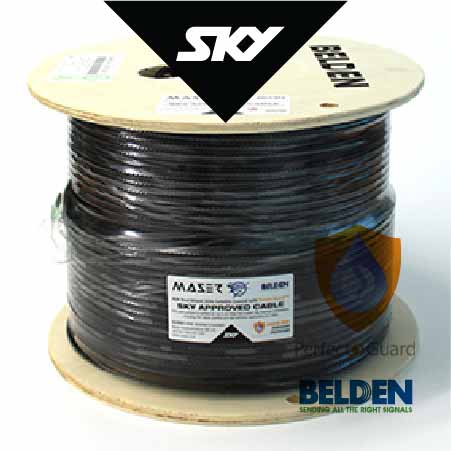 RG6, Sky Approved, Black, 305m, 75 Ohm, Belden, Satellite / Antenna Coaxial Cable (B1829AC-10P)