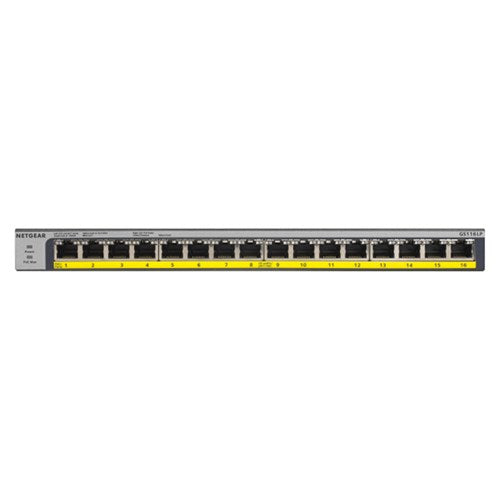 Netgear GS116LP-100AJS 16-Port PoE/PoE+ Gigabit Ethernet - 16 Ports - Gigabit Ethernet