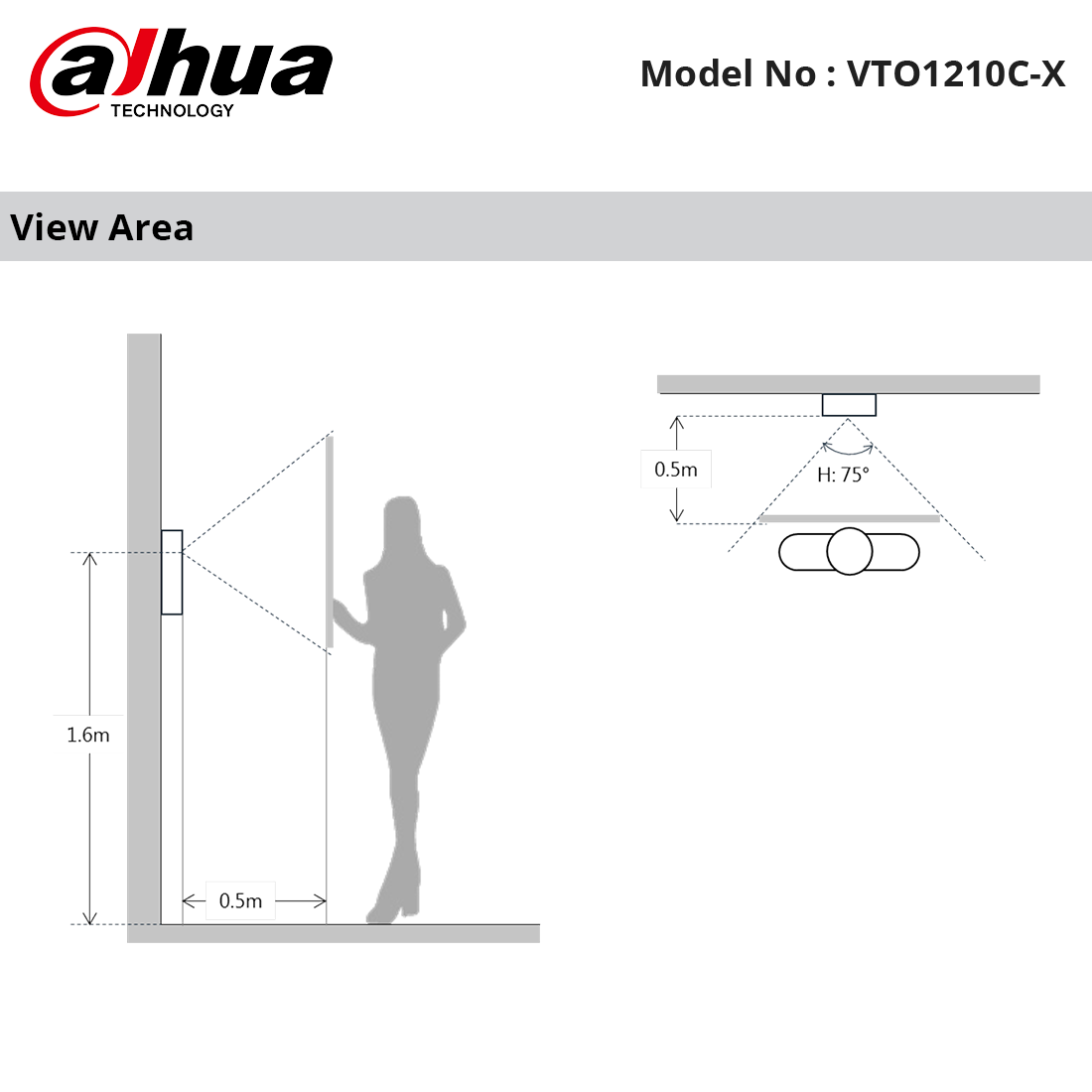 VTO1210C-X - Dahua - IP & Analog Apartment Stainless Steel Outdoor Station, 1.3MP