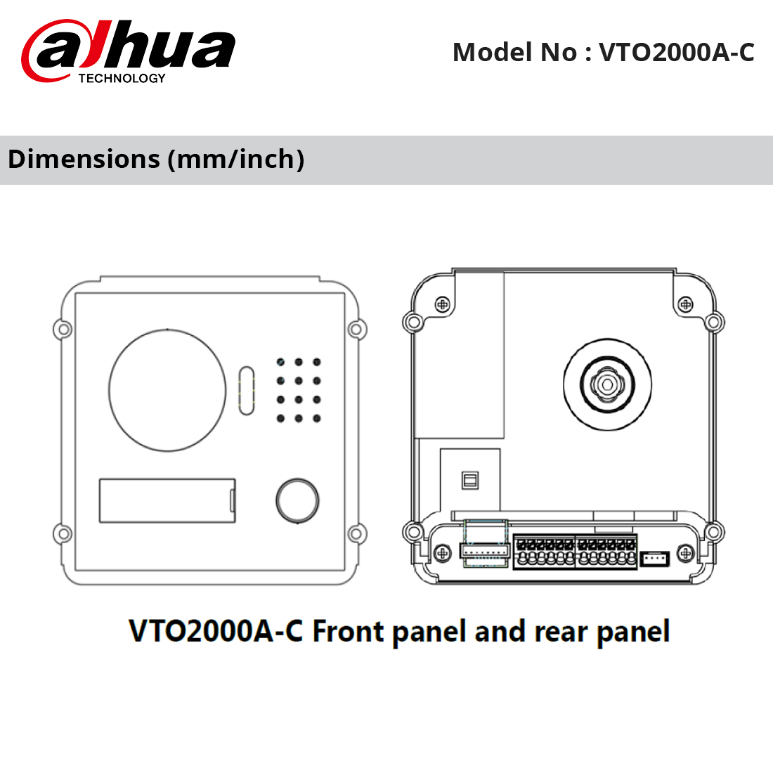 VTO2000A-C - Dahua Camera Module