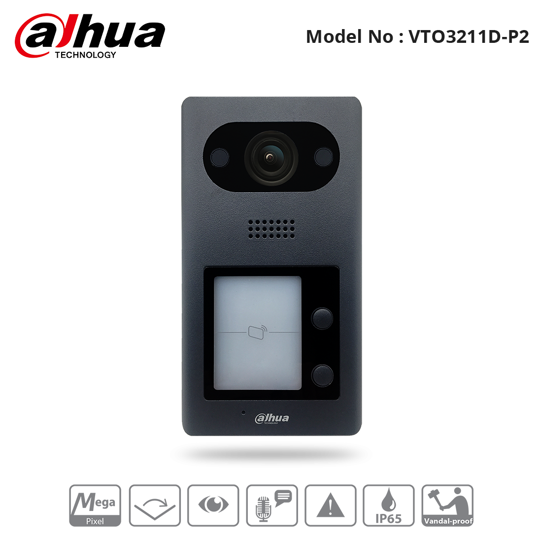 VTO3211D-P2 - Dahua 2 Button Villa Outdoor Station