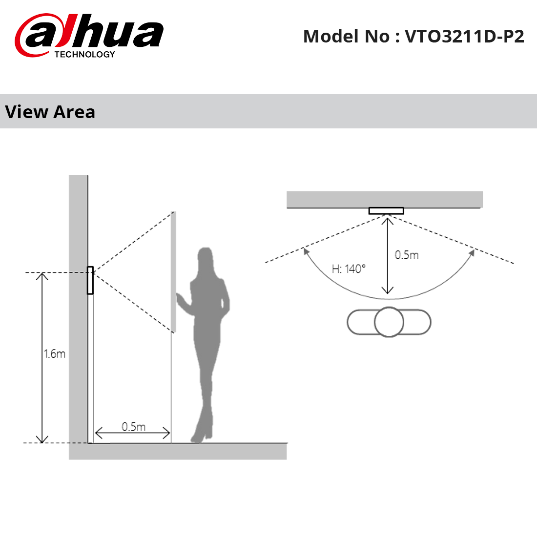 VTO3211D-P2 - Dahua 2 Button Villa Outdoor Station